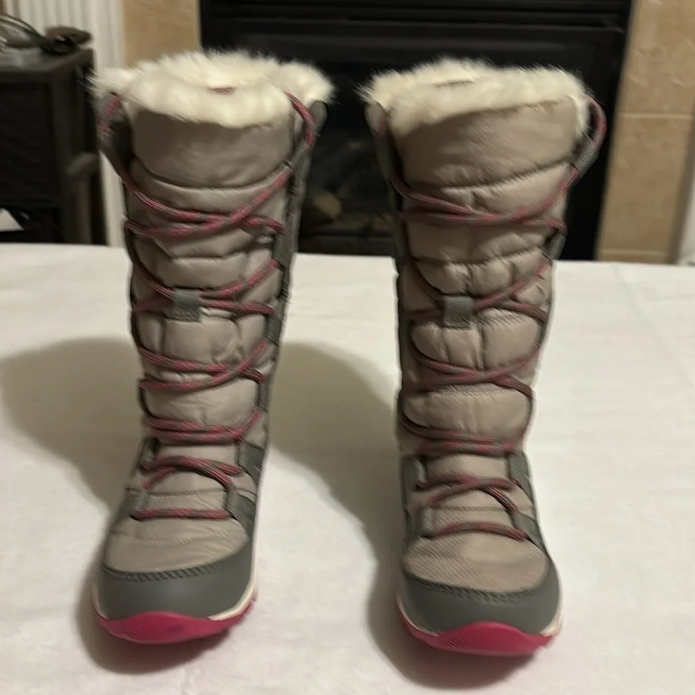 Sorel Whitney Tall Pink Gray Snow boot